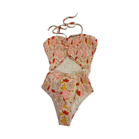 Lolli Other - Sugar Coast by Lolli Smock Bodice One Piece Swimsuit Pink/Yellow Floral Size XS